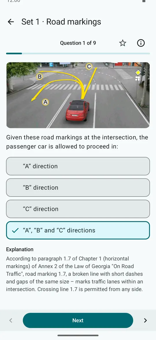 Question with the correct answer and an explanation